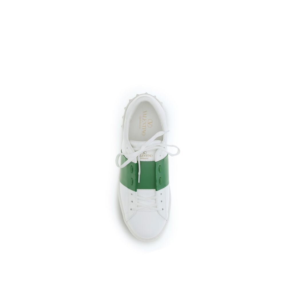 Valentino Garavani White Calf Leather Bos Taurus Low Top Sneakers