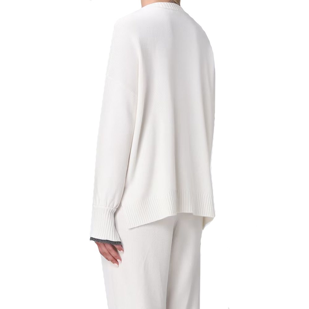 Brunello Cucinelli White Cashmere Sweater