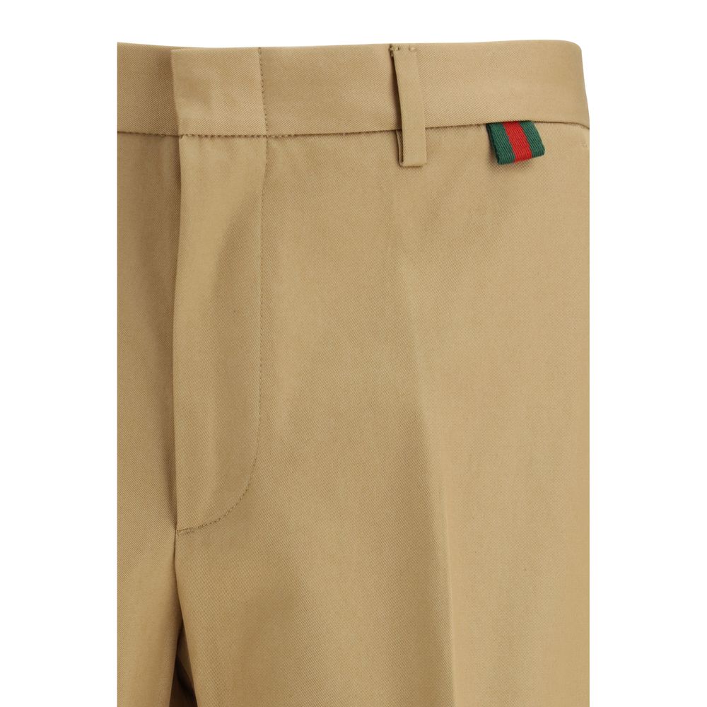 Gucci Beige Cotton Casual Pants