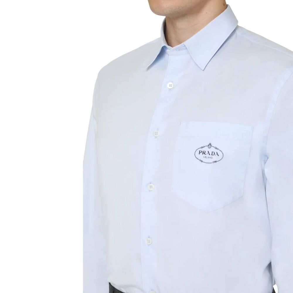 Prada Blue Cotton Dress Shirt
