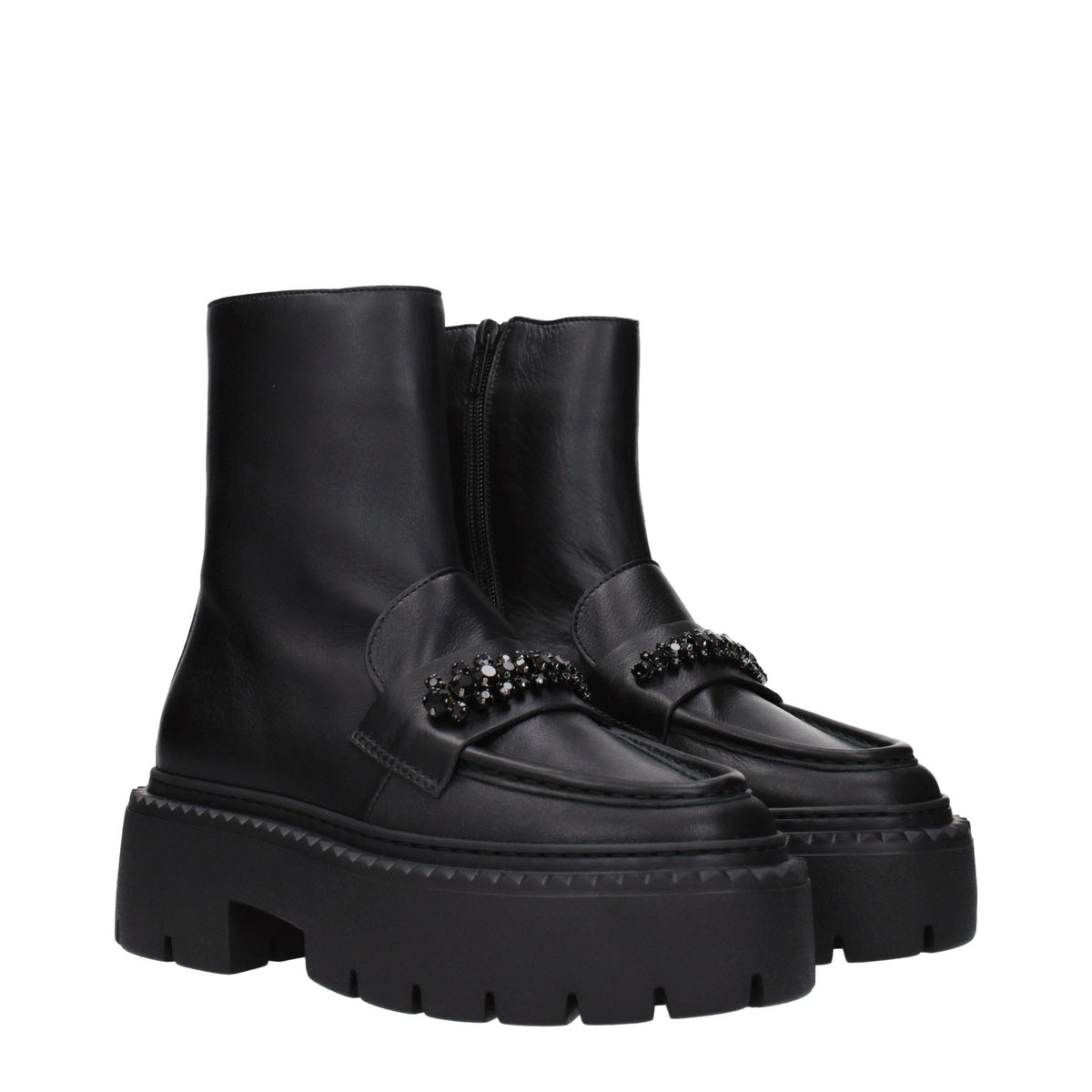 Jimmy Choo Black Leather Ankle Boots