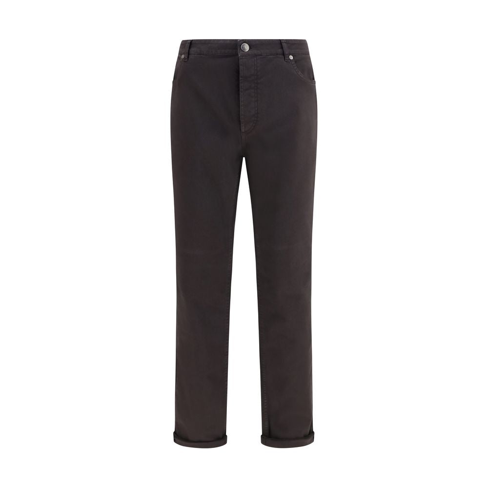 Brunello Cucinelli Brown Cotton Casual Pants