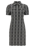 Max Mara Bicolor Polyester Short Dress
