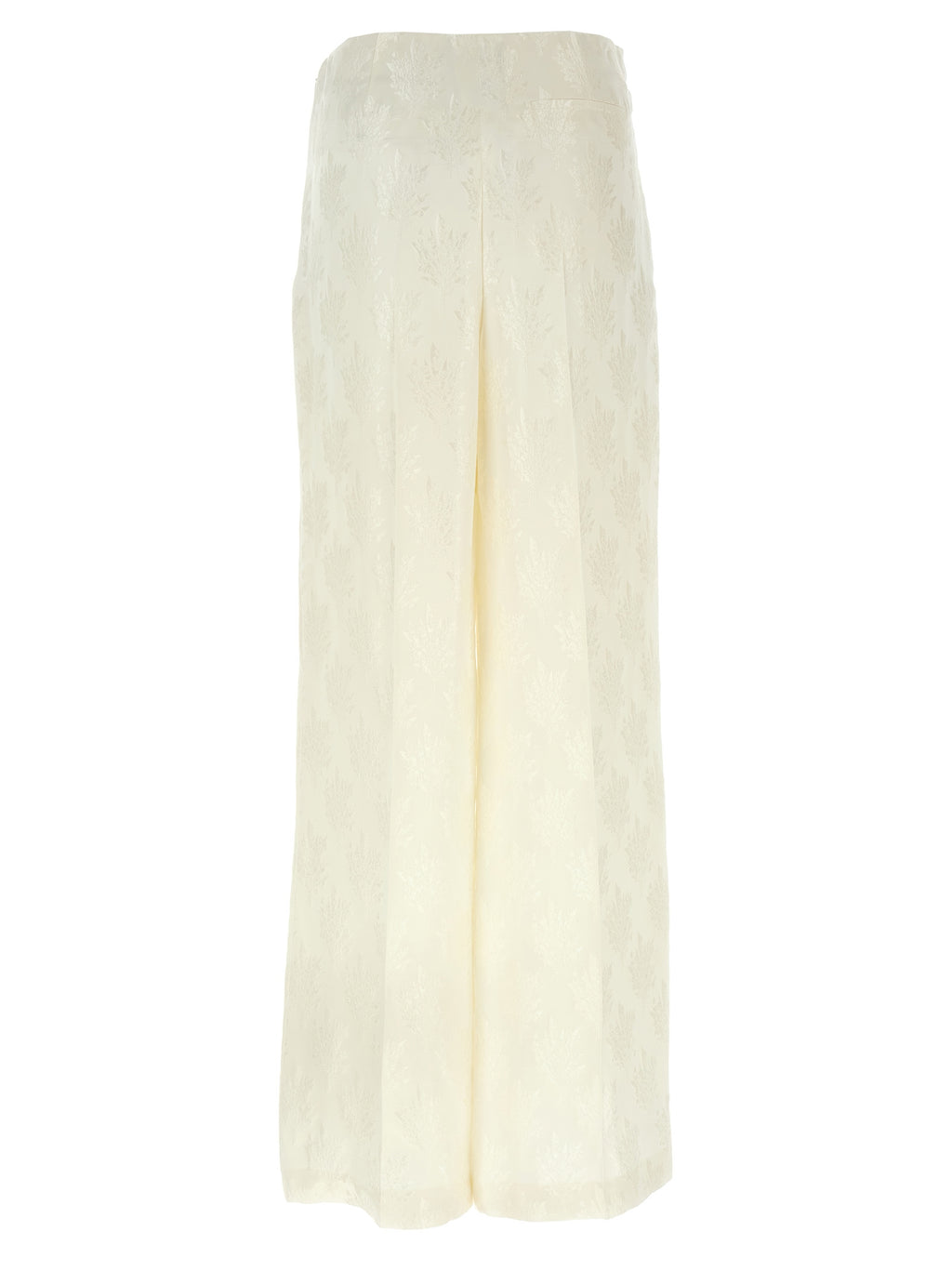 Fendi White Silk Casual Pants