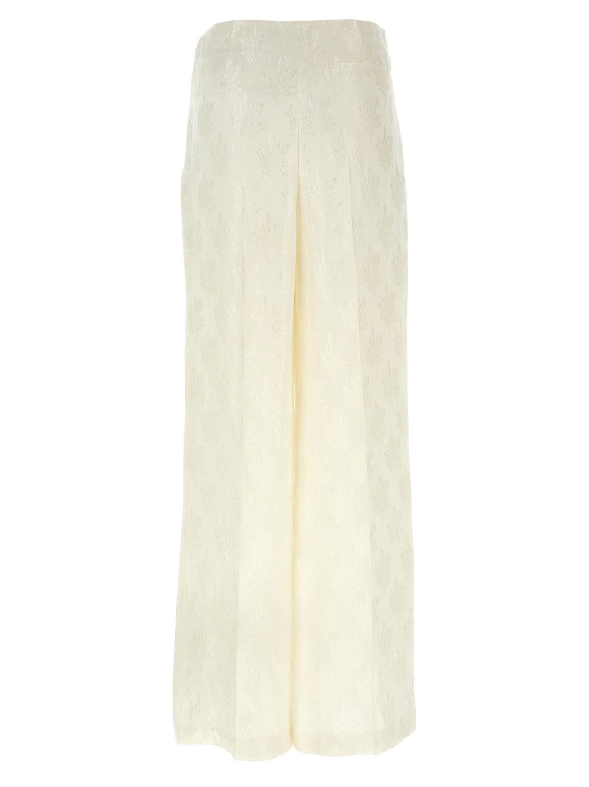 Fendi White Silk Casual Pants