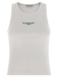 Givenchy White Cotton Sleeveles T-Shirt