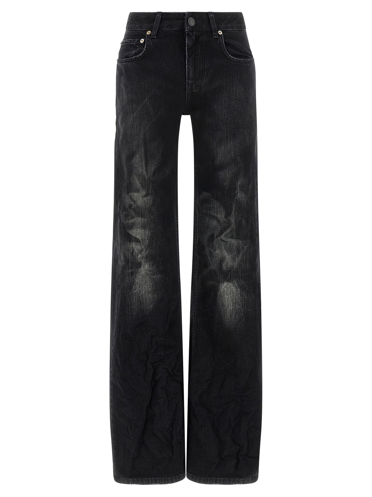 Balenciaga Black Cotton Flared Jeans