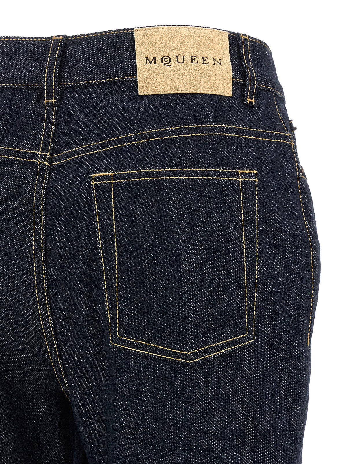 Alexander McQueen Blue Cotton Flared Jeans
