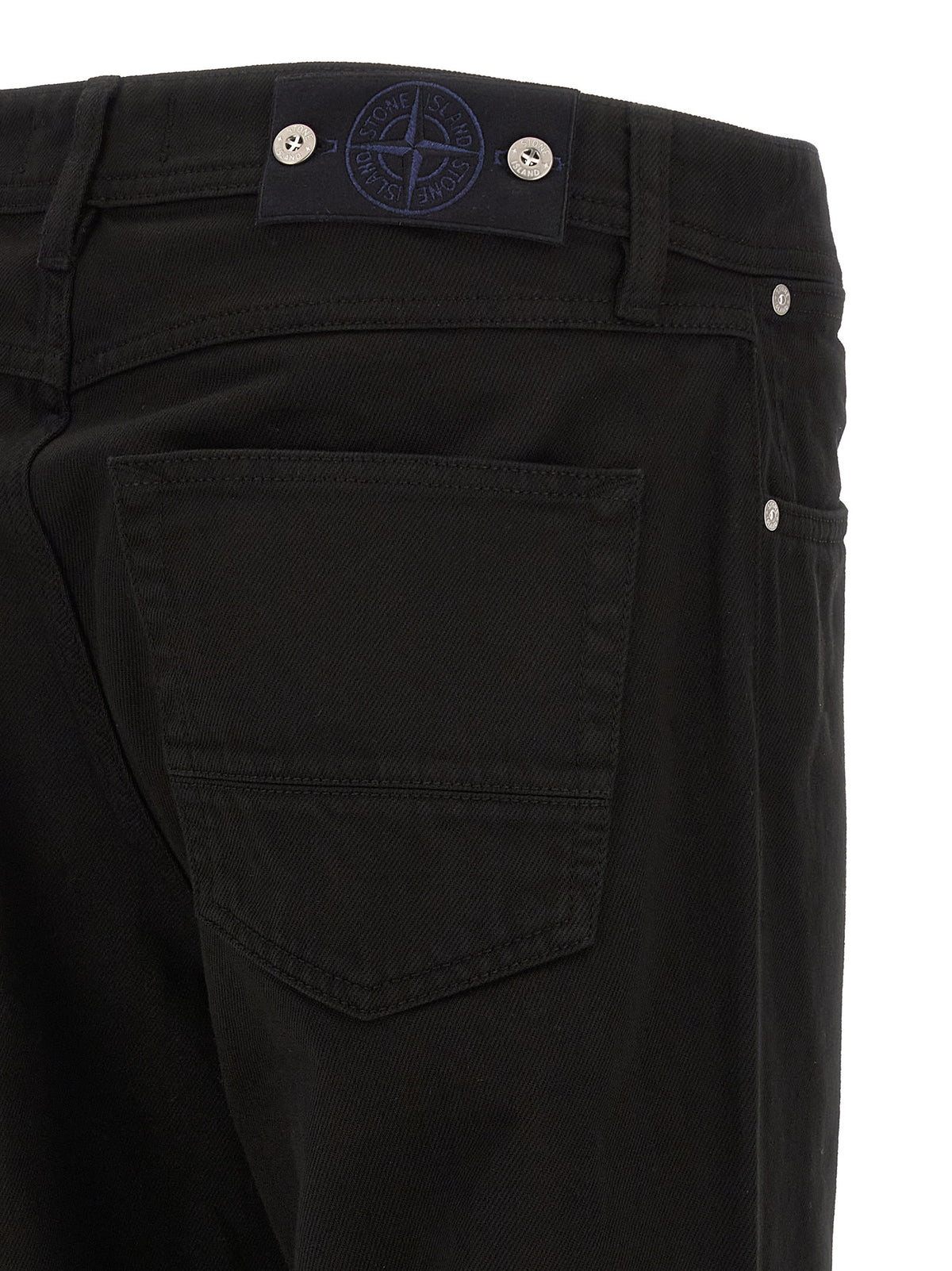 Stone Island Black Cotton Straight-Leg Jeans