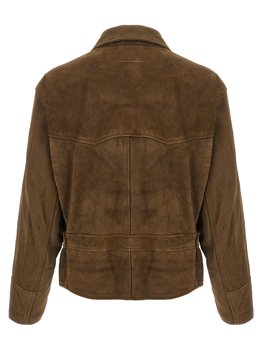 MM6 Maison Margiela Brown Calfskin Leather Jacket