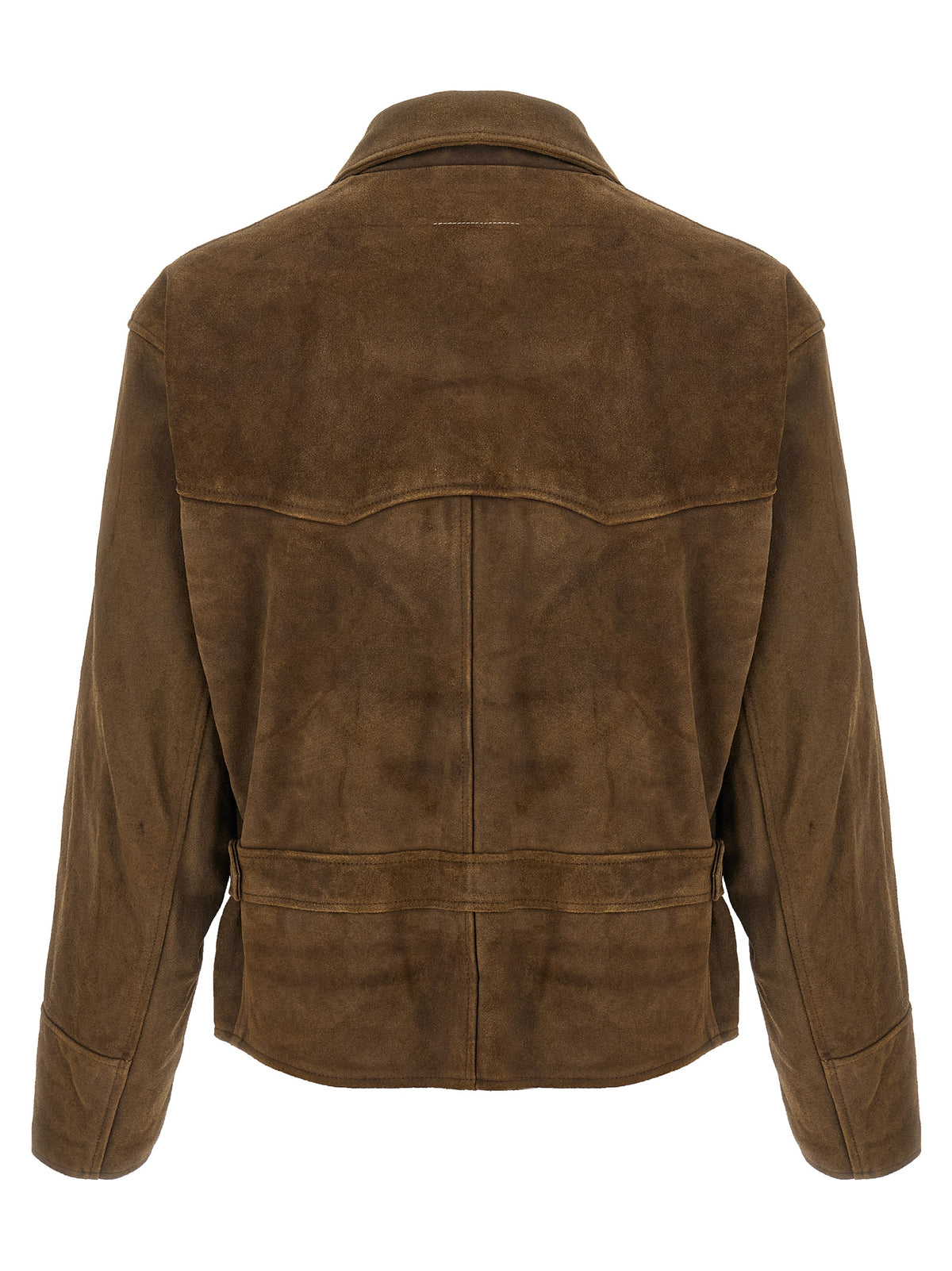 MM6 Maison Margiela Brown Calfskin Leather Jacket
