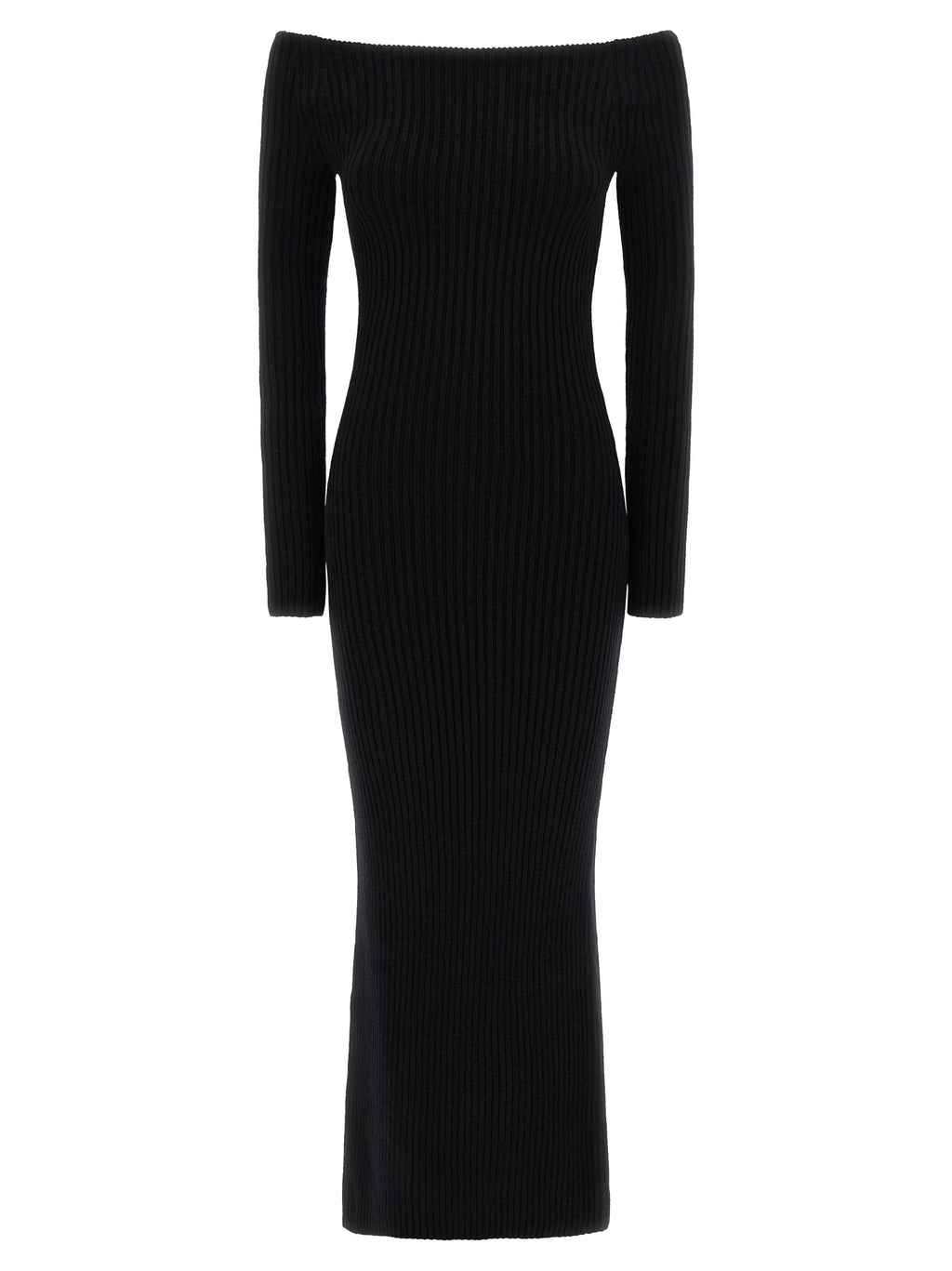 Max Mara Black Wool Long Dress