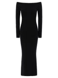 Max Mara Black Wool Long Dress
