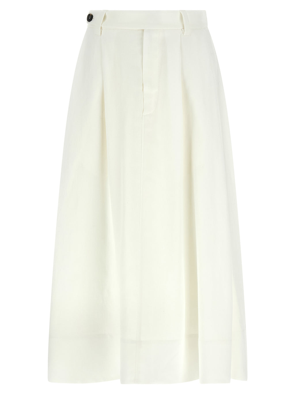 Brunello Cucinelli White Viscose Midi Skirt