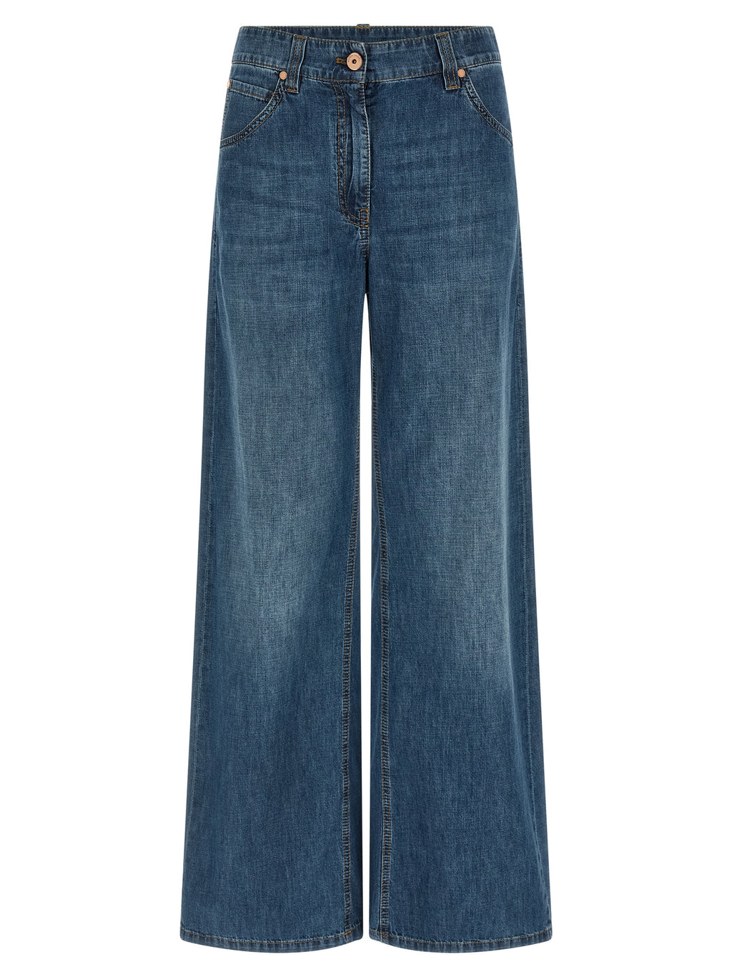 Brunello Cucinelli Blue Cotton Relaxed Fit Jeans
