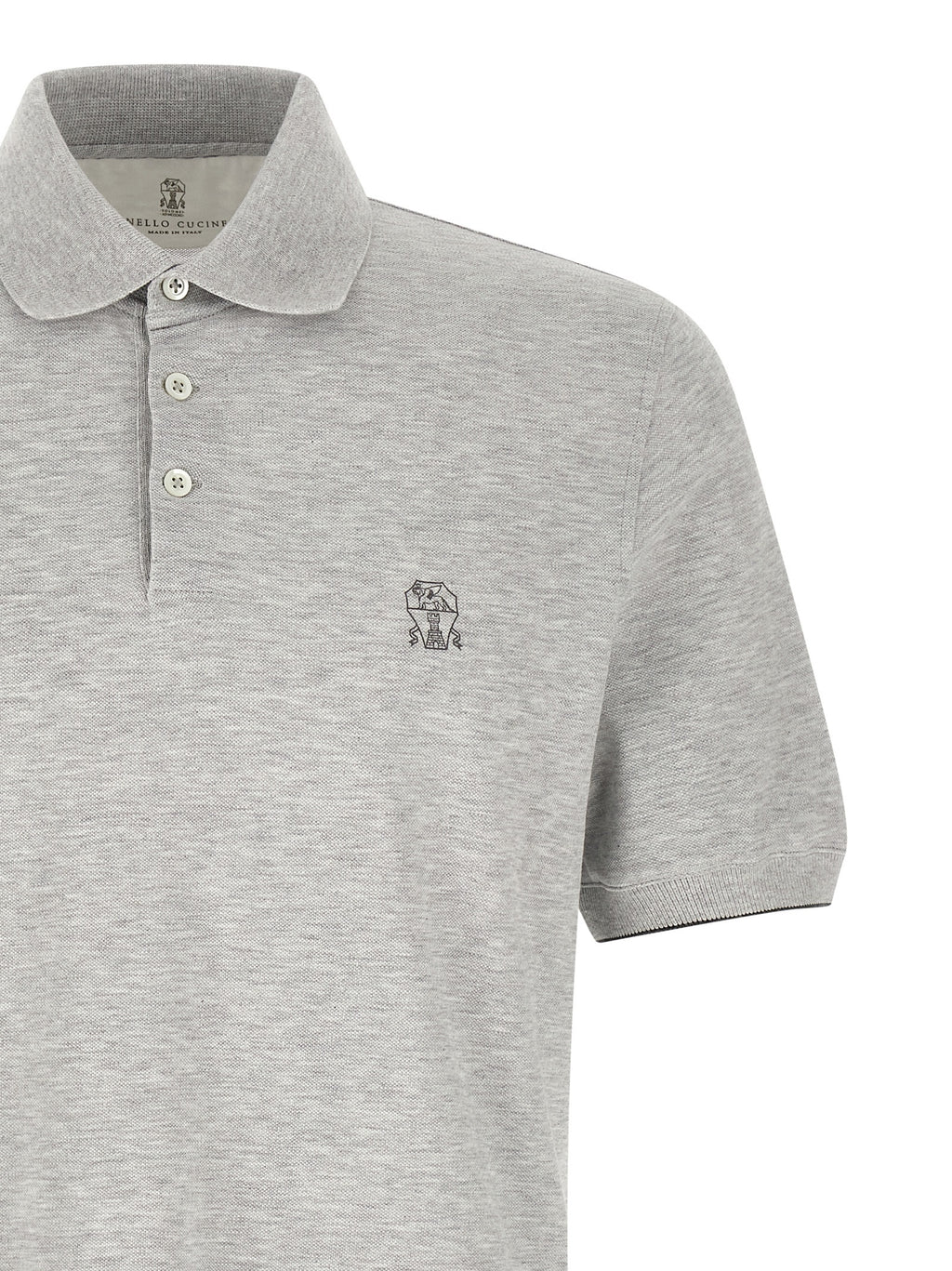 Brunello Cucinelli Gray Cotton Polo Shirt