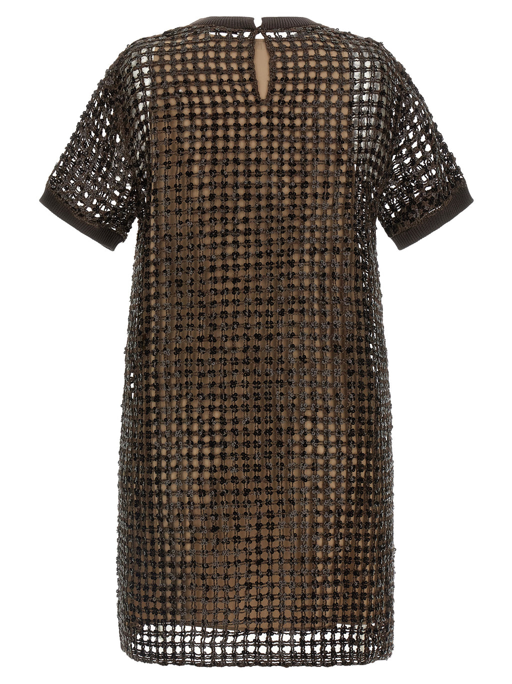 Brunello Cucinelli Brown Silk Short Dress