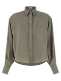 Brunello Cucinelli Bicolor Linen Blouse