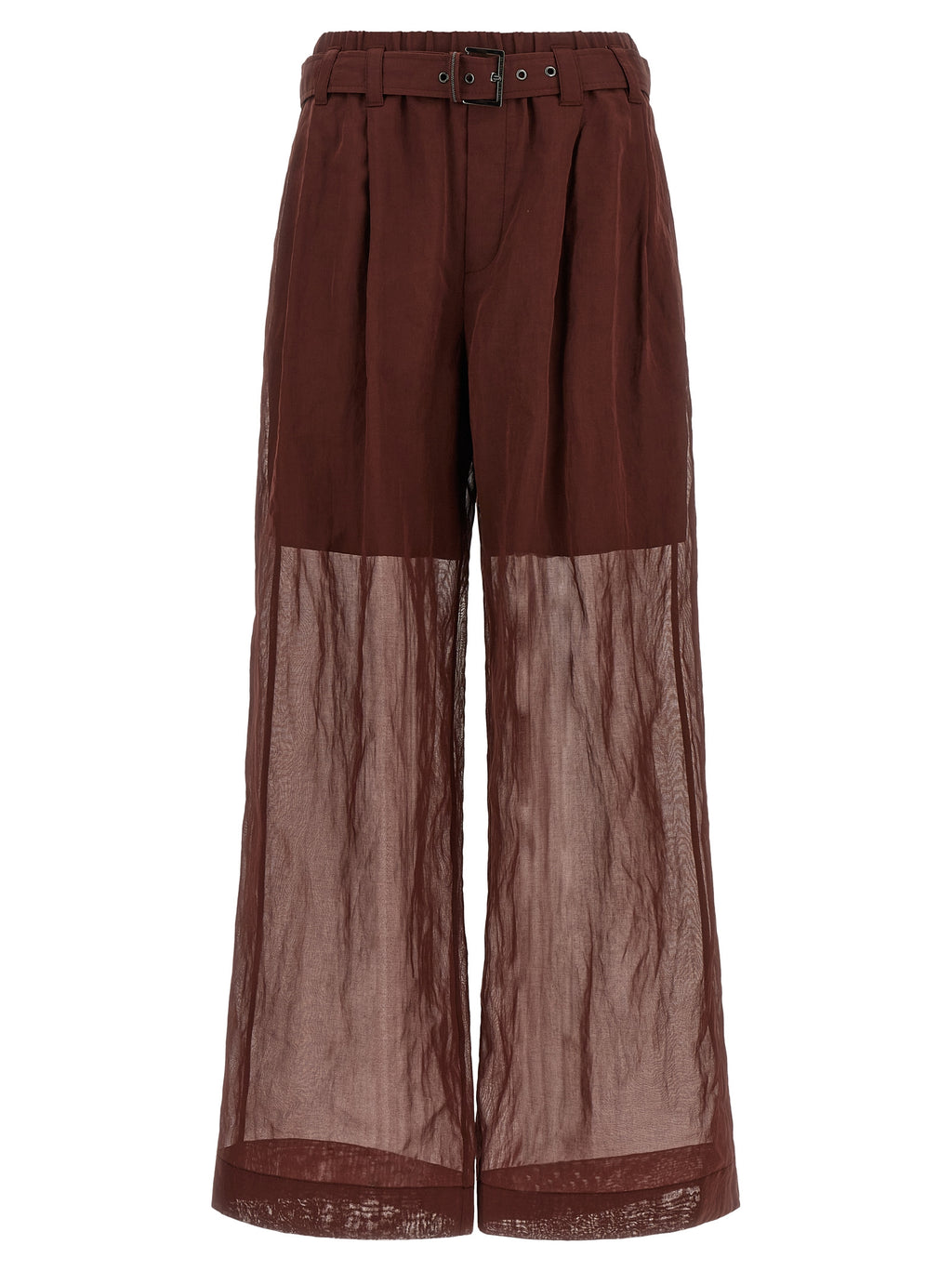 Brunello Cucinelli Bordeaux Cotton Flared Pants