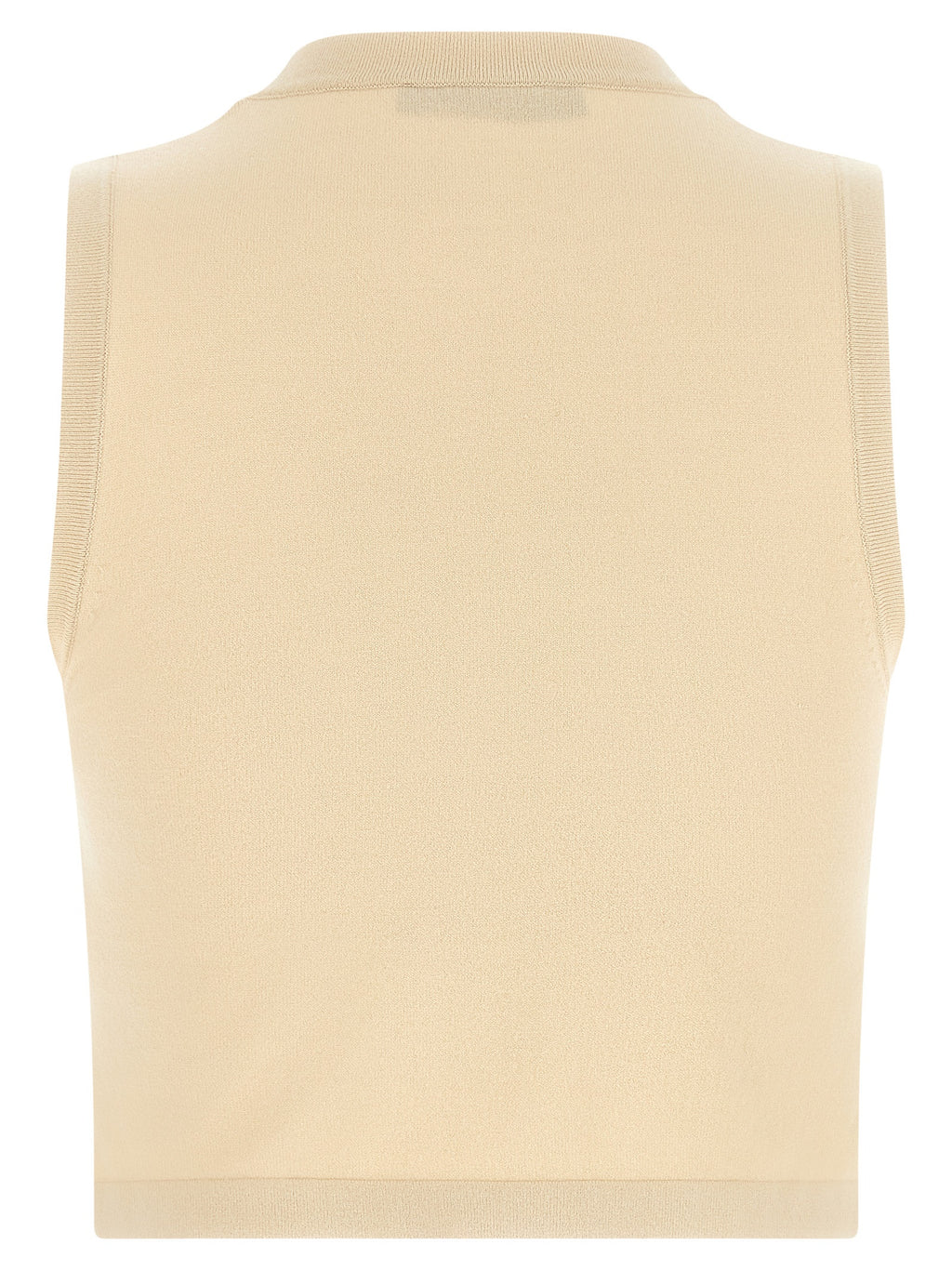 Max Mara Beige Viscose Sleeveles T-Shirt