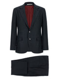 Brunello Cucinelli Blue Silk Two-Piece Suit