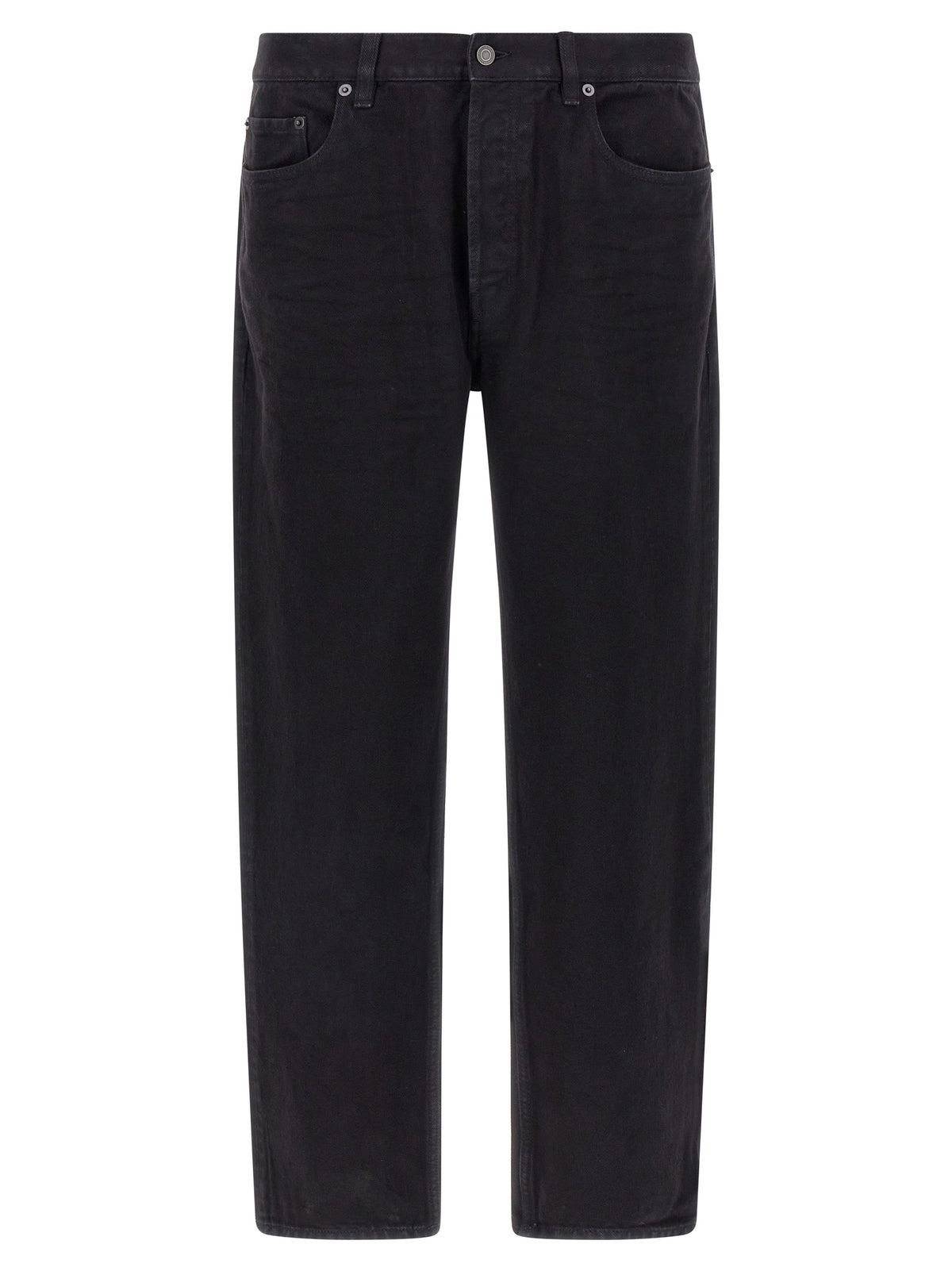 Saint Laurent Black Cotton Straight-Leg Jeans