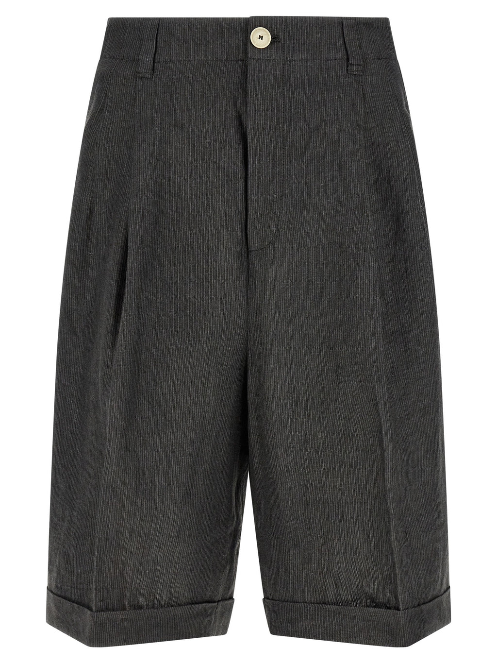 Jacquemus Gray Linen Bermuda Shorts
