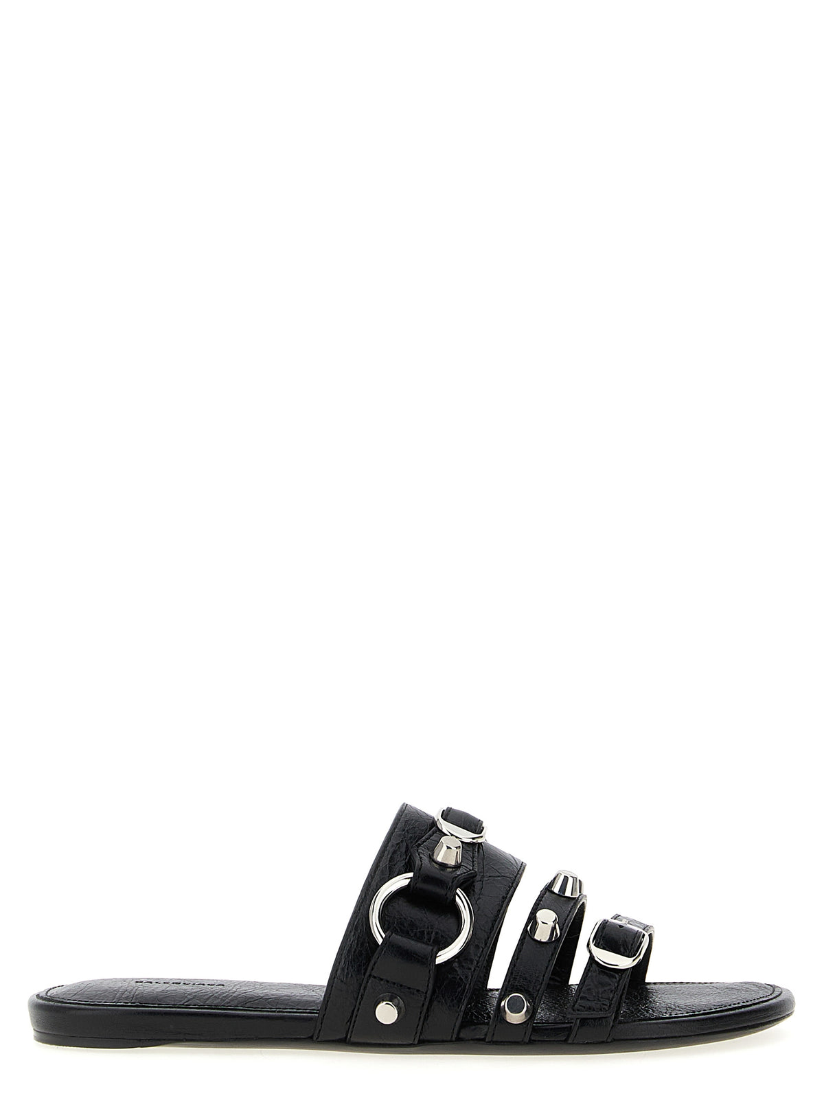 Balenciaga Black Lamb Leather Slides