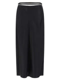 Tom Ford Black Silk Midi Skirt