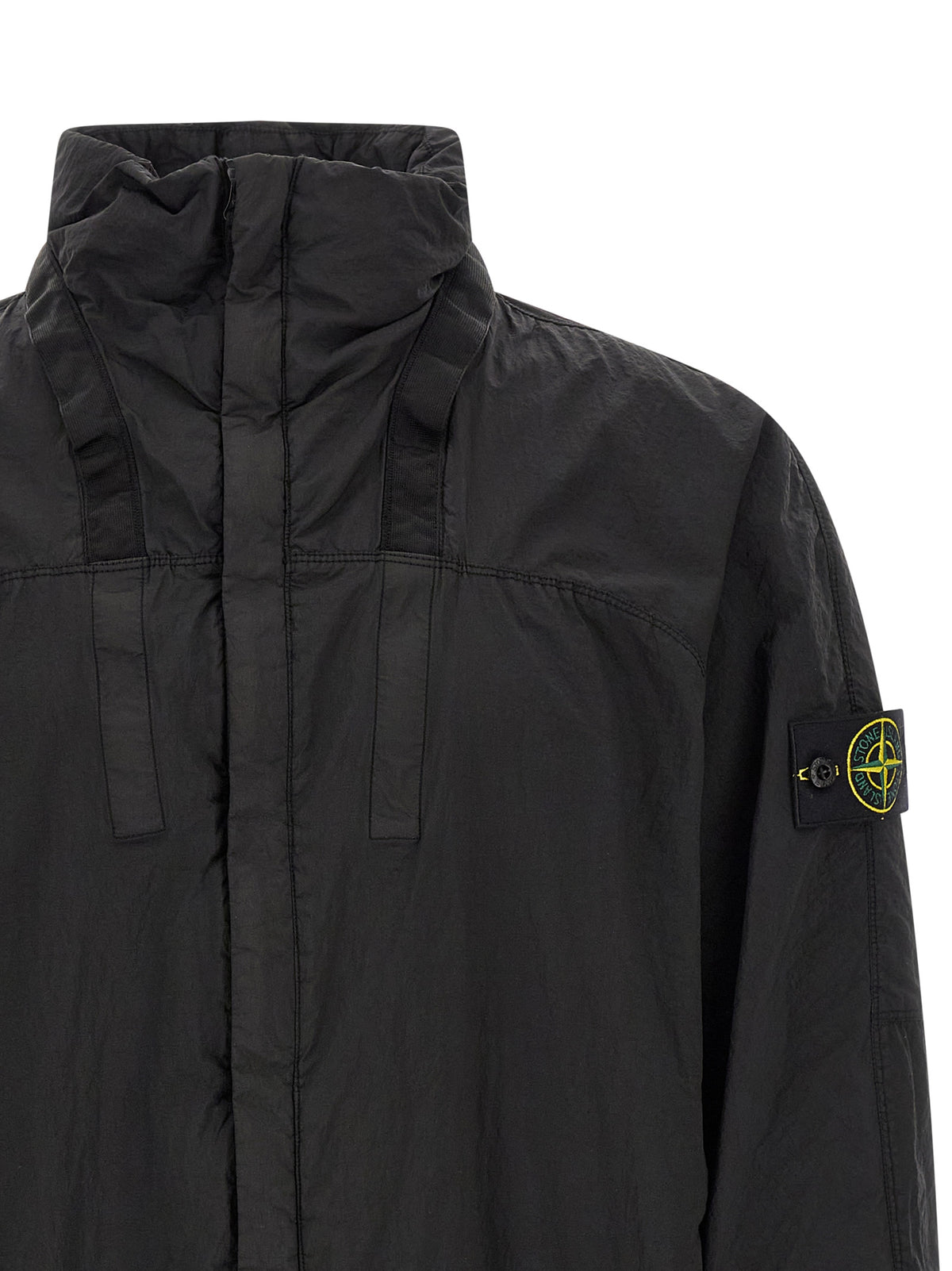 Stone Island Black Polyamide Bomber