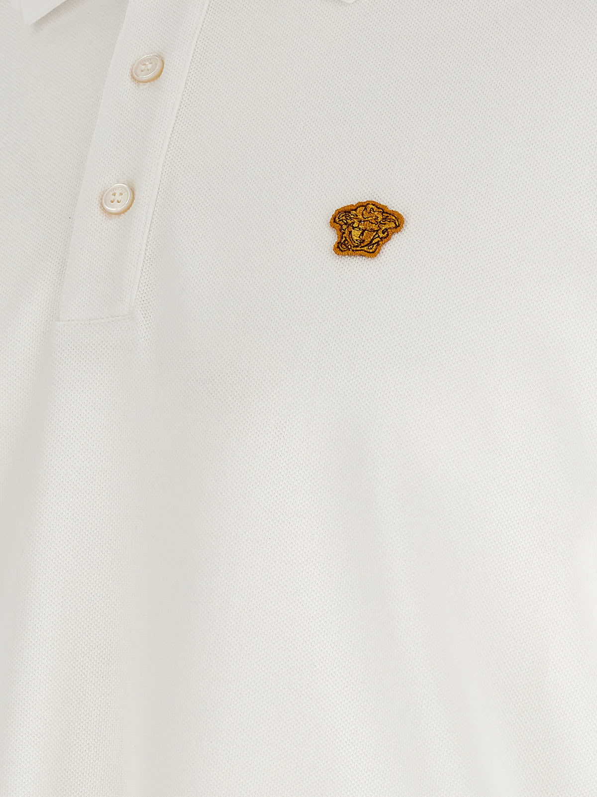 Versace White Cotton Polo Shirt