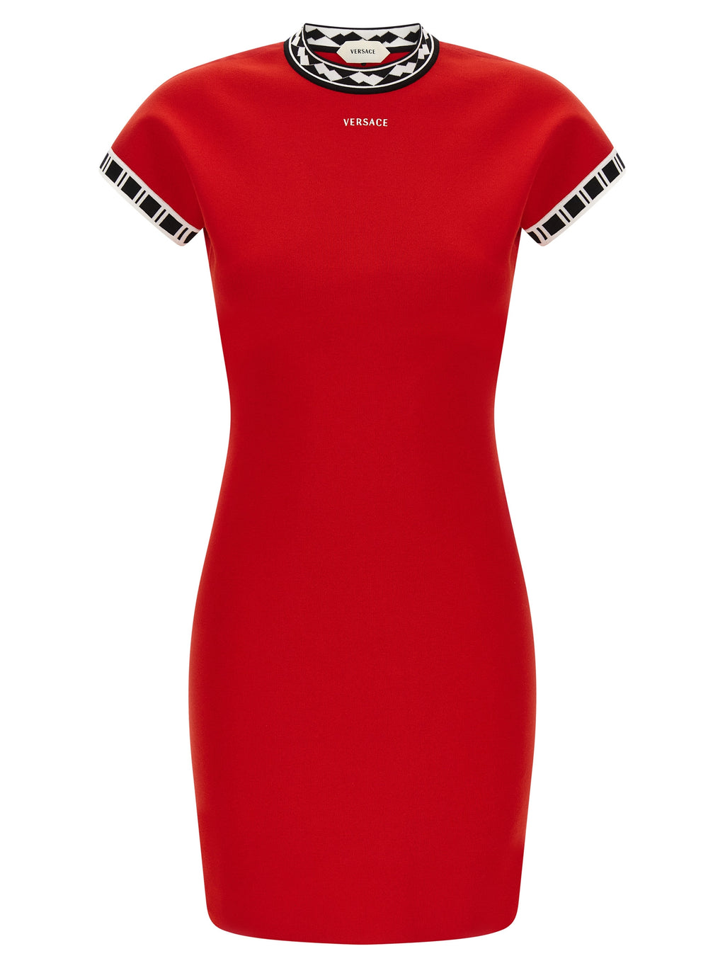 Versace Red Cotton Short Dress