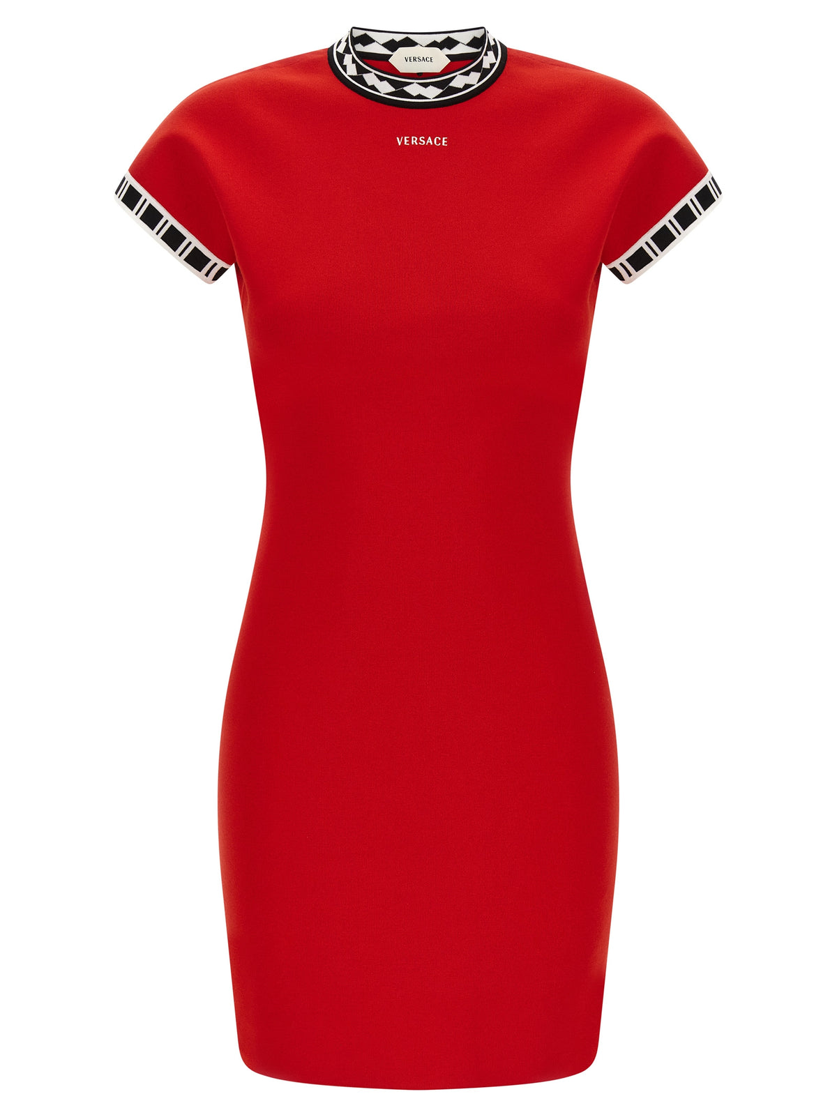Versace Red Cotton Short Dress