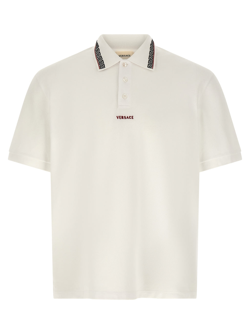 Versace White Cotton Polo Shirt