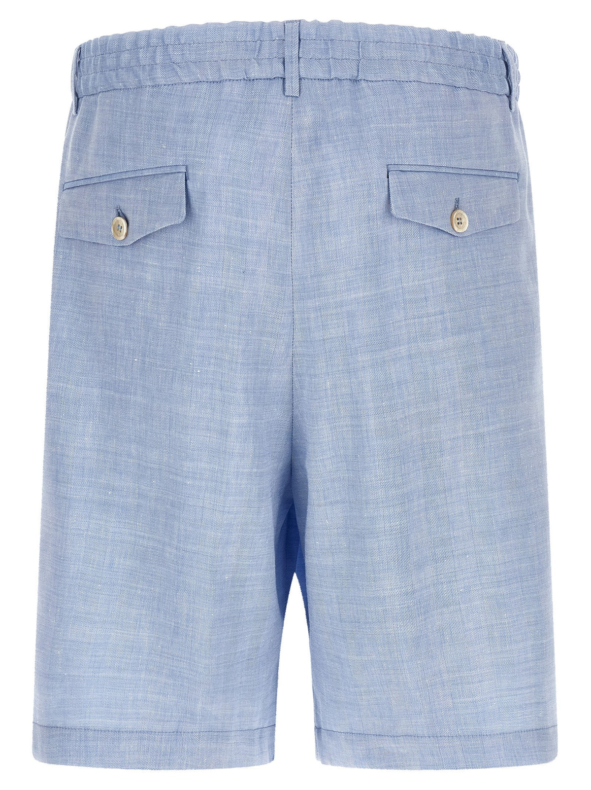 Brunello Cucinelli Blue Linen Bermuda Shorts