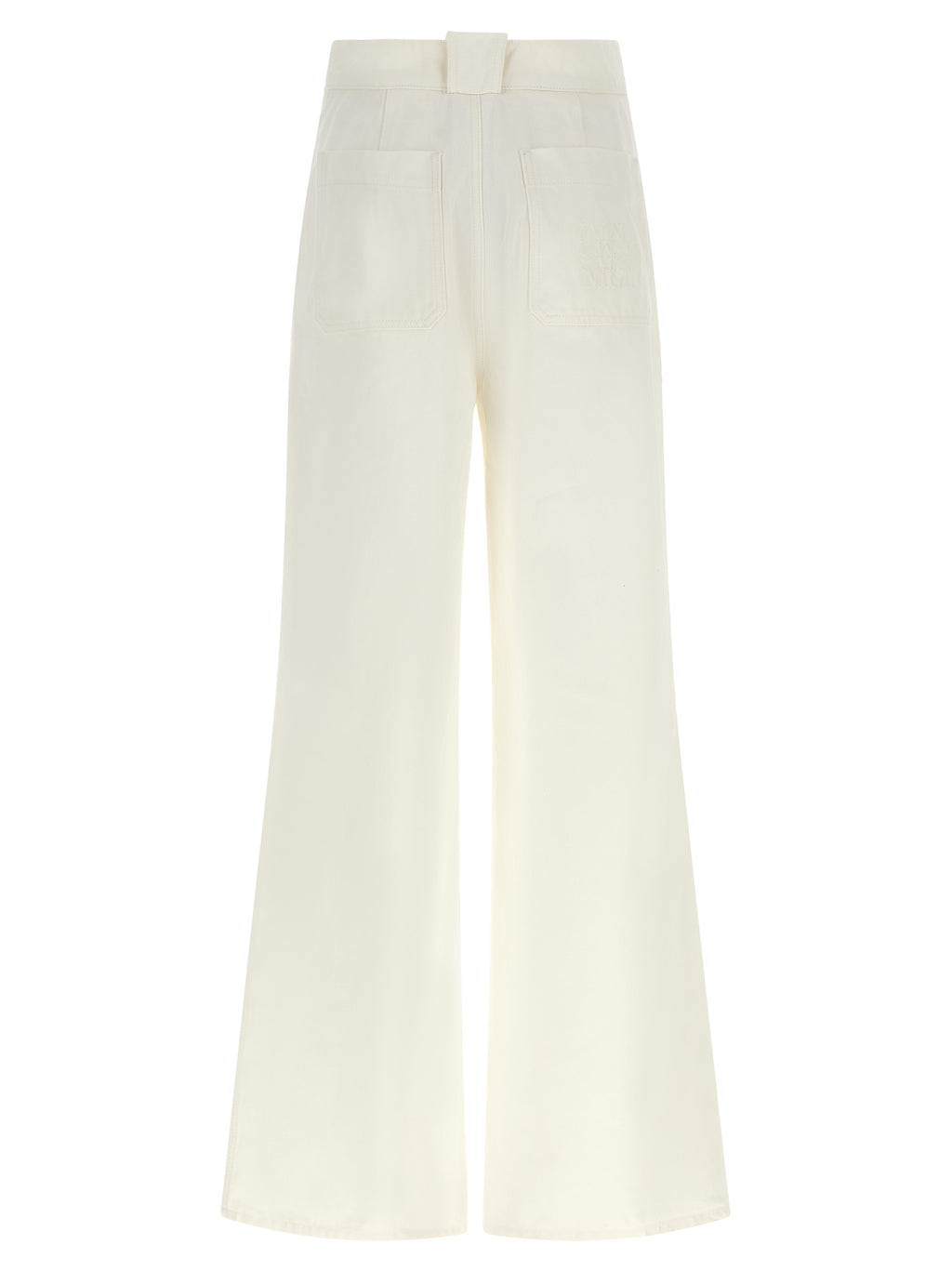 Max Mara White Cotton Flared Pants