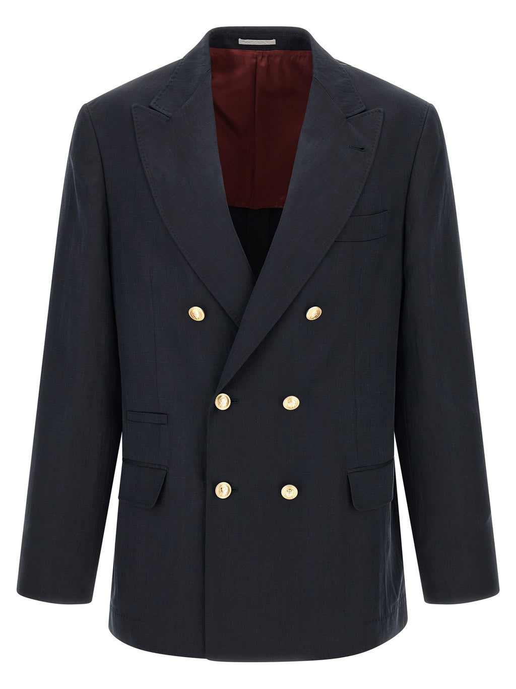 Brunello Cucinelli Blue Silk Blazer