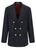 Brunello Cucinelli Blue Silk Blazer