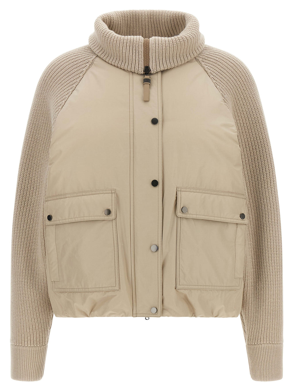 Brunello Cucinelli Beige Cotton Full-Length Jacket