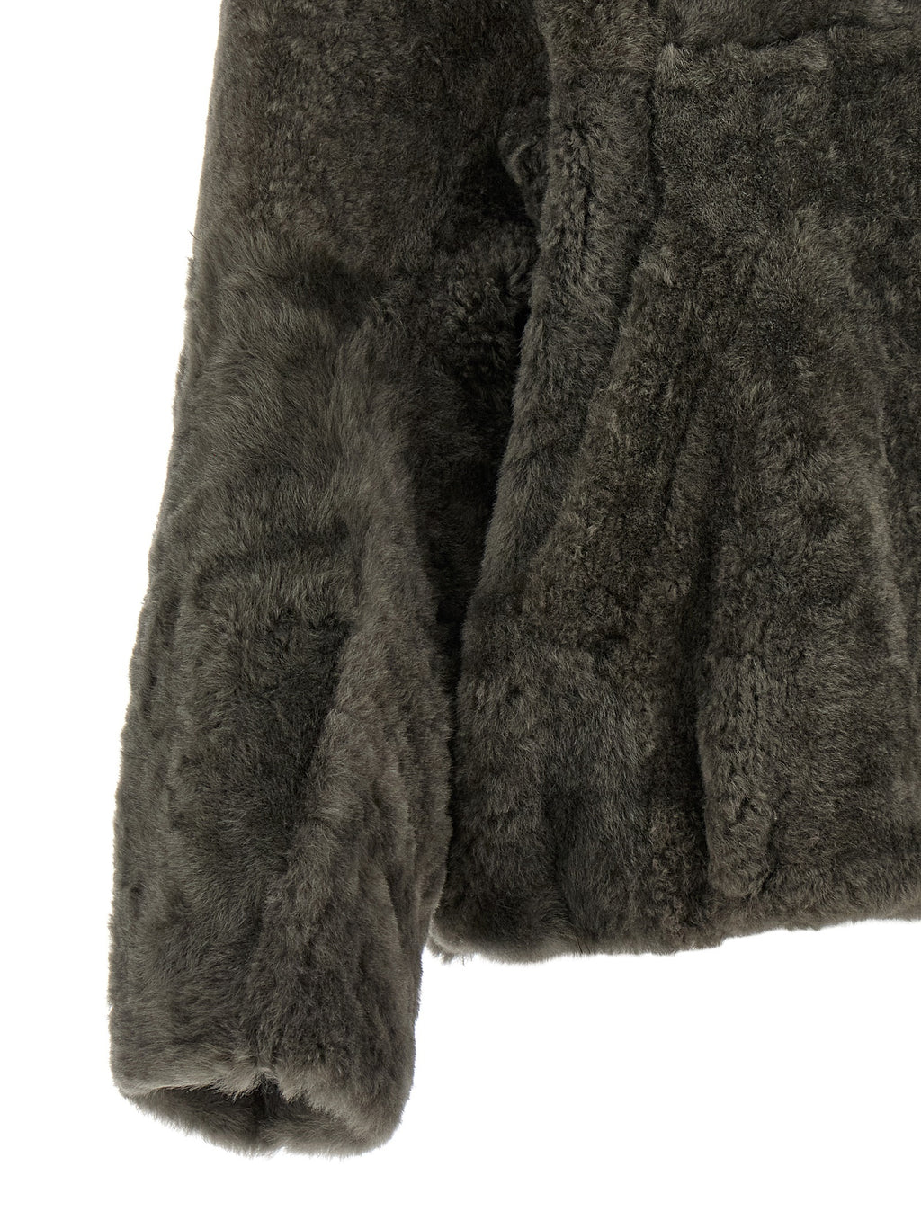 Brunello Cucinelli Gray Lamb Leather Full-Length Jacket