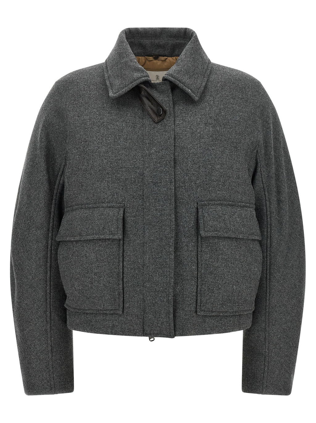 Brunello Cucinelli Gray Virgin Wool Full-Length Jacket