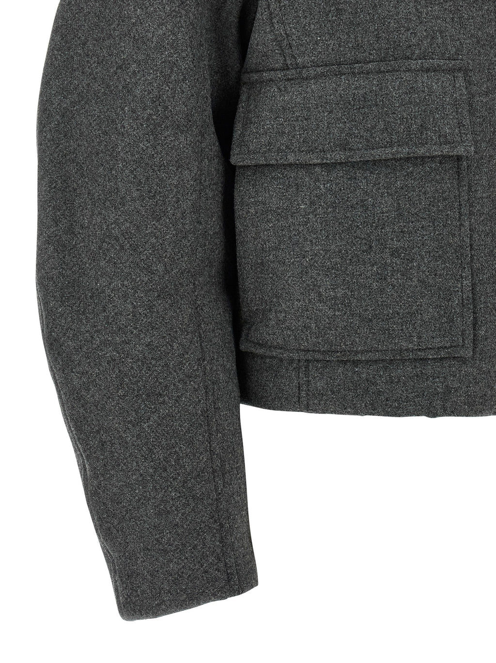 Brunello Cucinelli Gray Virgin Wool Full-Length Jacket
