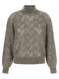Brunello Cucinelli Gray Polyamide Cardigan