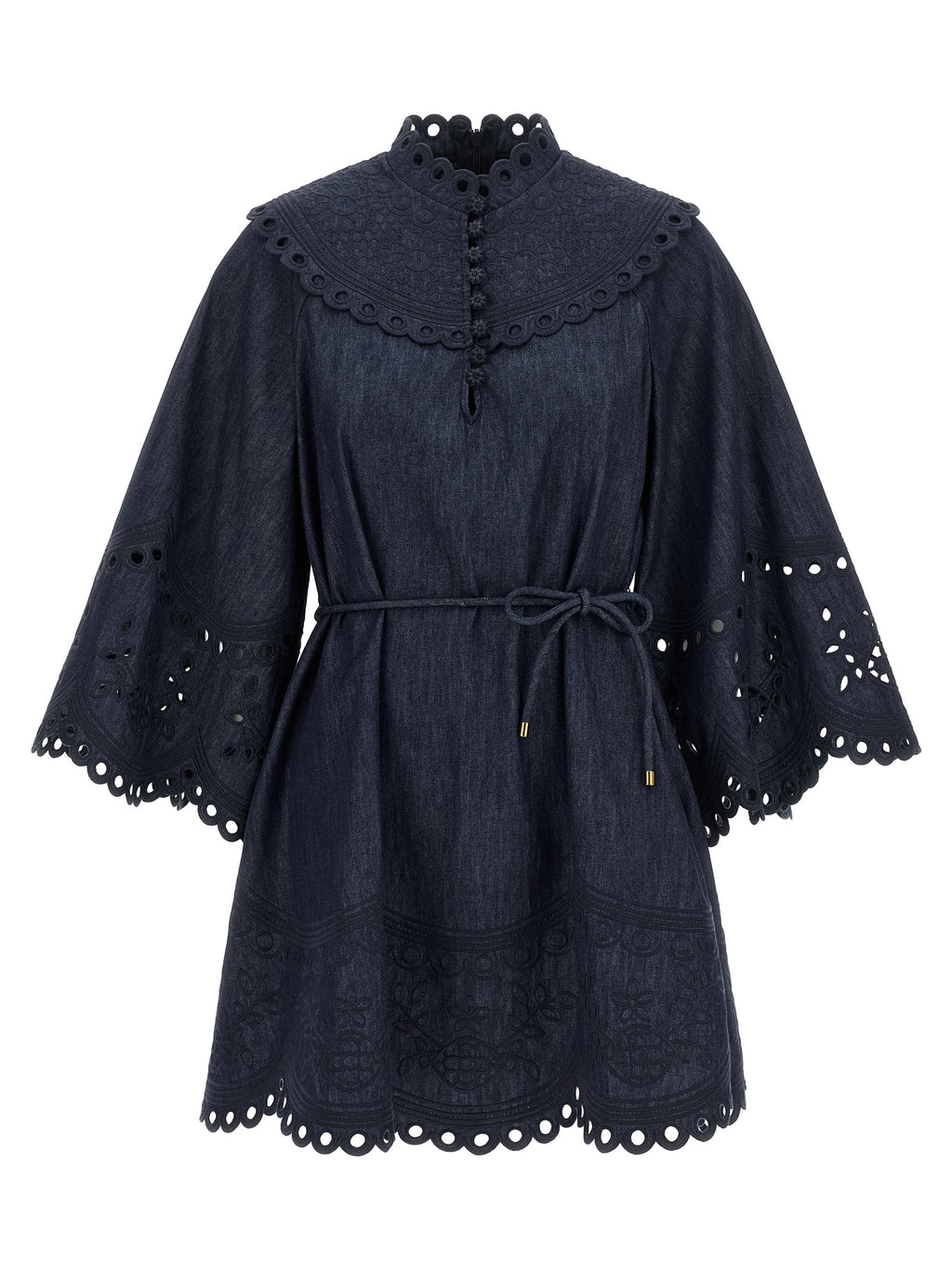 Zimmermann Blue Cotton Short Dress