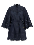Zimmermann Blue Cotton Short Dress