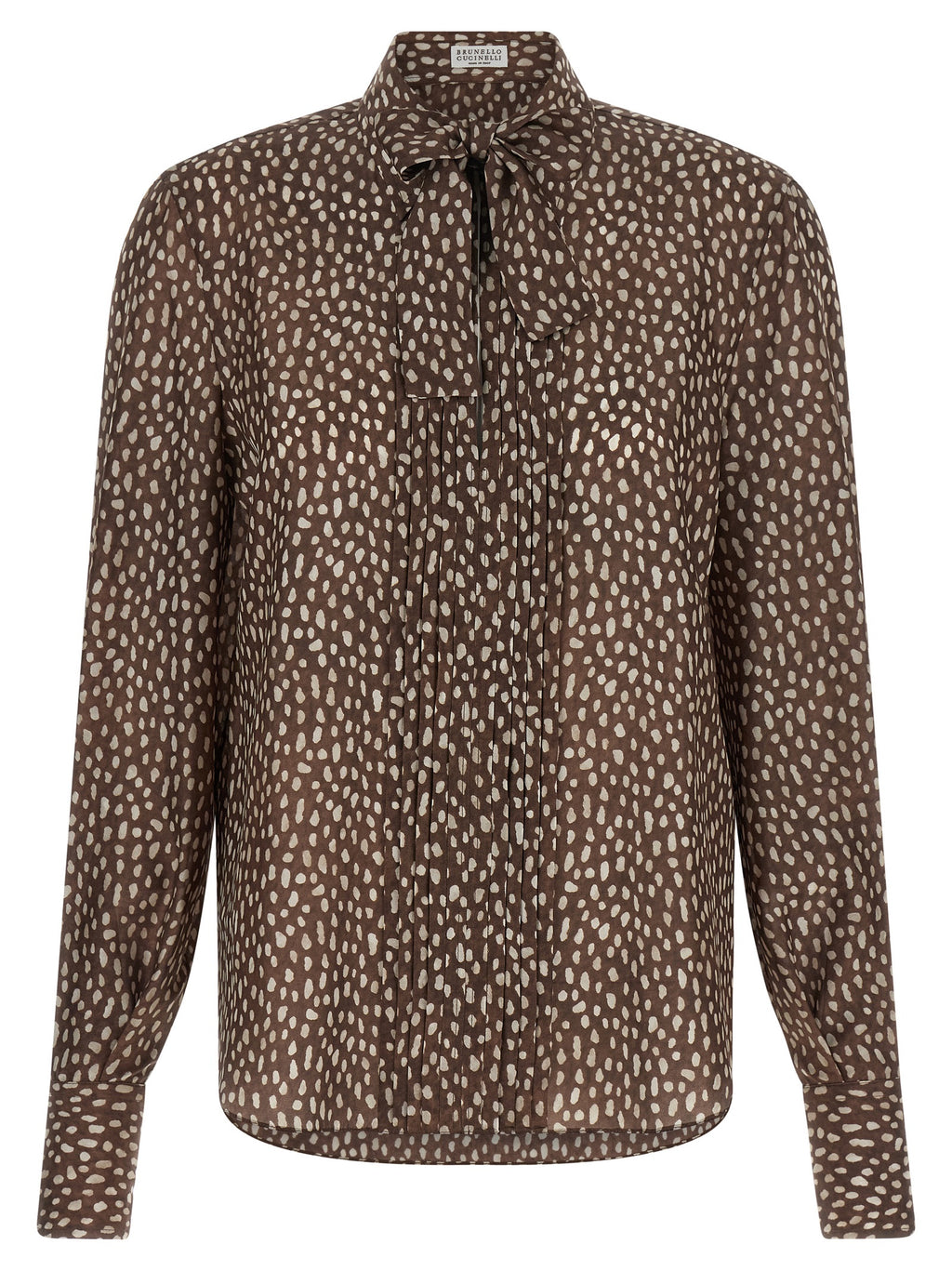 Brunello Cucinelli Brown Silk Blouse