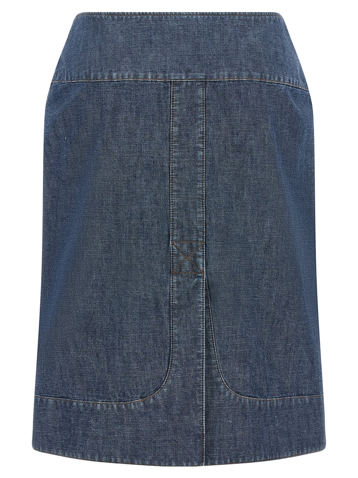 Fendi Blue Cotton Midi Skirt
