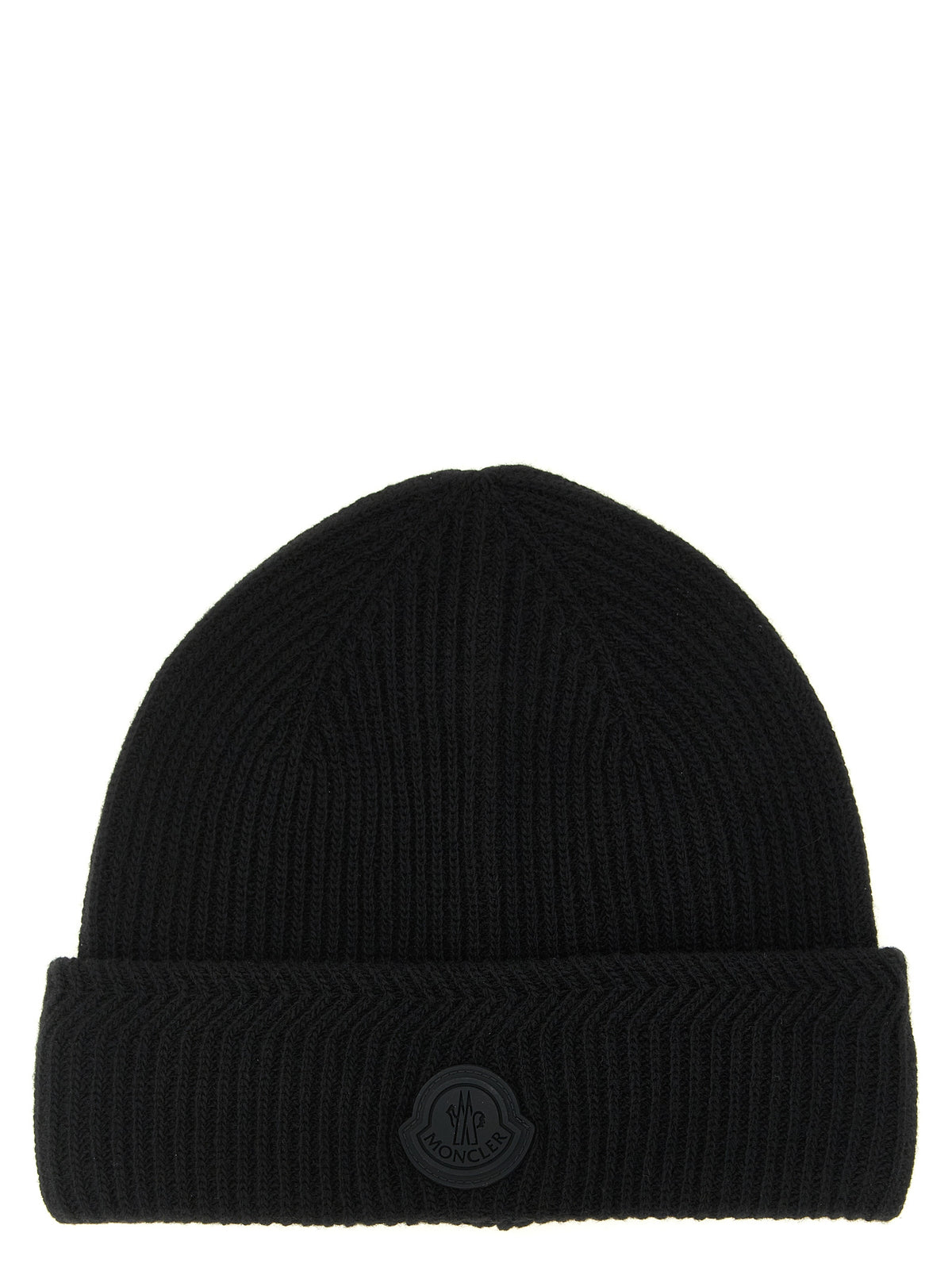 Moncler Black Virgin Wool Beanie