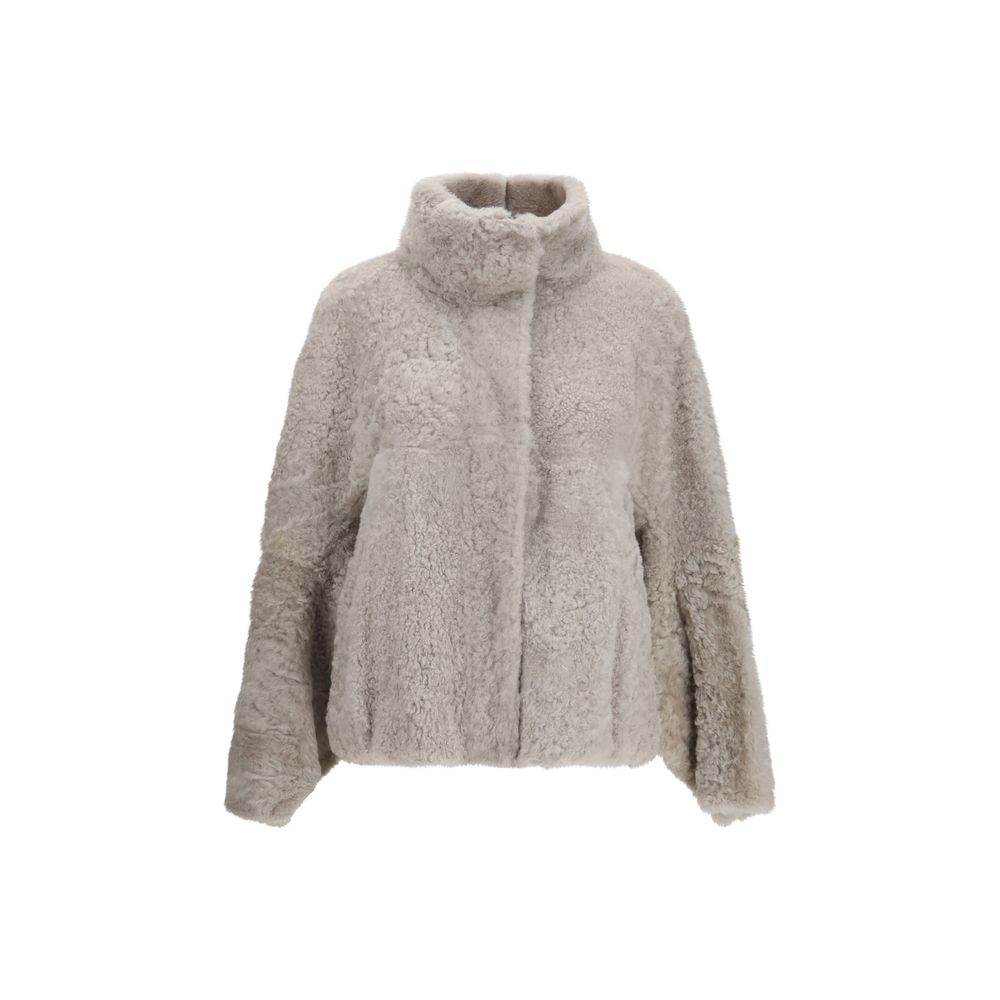 Brunello Cucinelli Gray Lamb Ovis Aries Full-Length Jacket