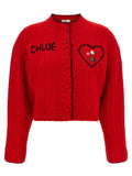 Chloé Red Wool Cardigan